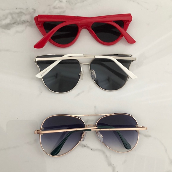 Set of 3 Sunglasses 🕶 red, white rose gold. - Picture 5 of 5